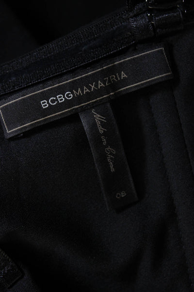 BCBG Max Azria Womens Floral Print Tia Tiered Dress Black Green Size 8