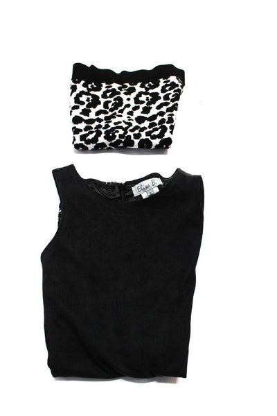 Milly Minis Elisa B Girls Stretch Knit Animal Print Skirt White Size 10 8 Lot 2