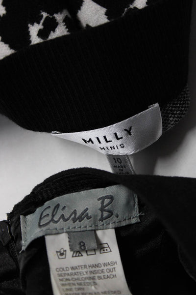 Milly Minis Elisa B Girls Stretch Knit Animal Print Skirt White Size 10 8 Lot 2