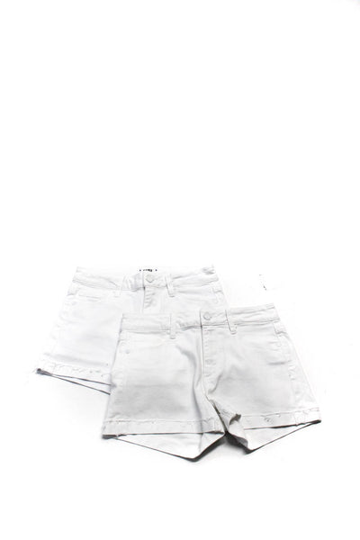 Paige Womens Cotton Denim Five Pocket Mid-Rise Shorts White Size 25 Lot 2