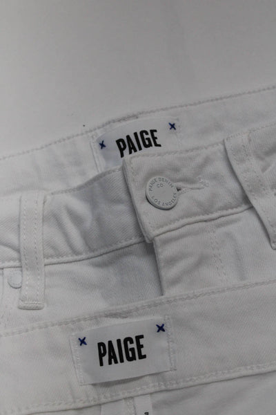 Paige Womens Cotton Denim Five Pocket Mid-Rise Shorts White Size 25 Lot 2