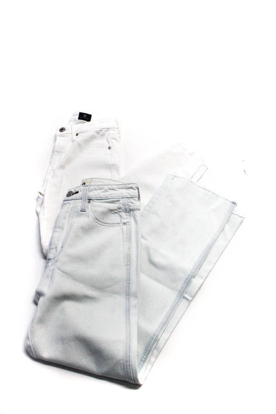 AG Adriano Goldschmied AMO Womens Denim Flare Jeans White Size 24 25 Lot 2