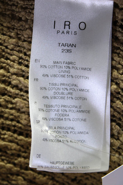 IRO Womens Boucle Open Front Taran Jacket Brown Cotton Size EUR 32