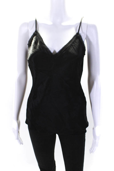 Frame Womens Spaghetti Strap V Neck Tank Top Black Size Extra Small