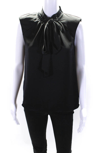 Ramy Brook Womens Tie Neck Sleeveless Tank Top Black Size Extra Small