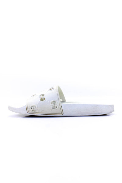 Gucci Womens Guccissima Slide On Pool Sandals White Size 5