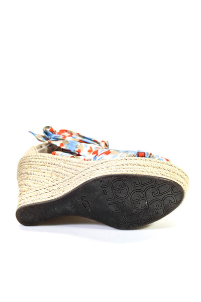 UGG Australia Womens Satin Strappy Lucianna Espadrille Sandals Multicolor Size 7