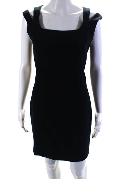 Michael Michael Kors Womens Woven Scoop Neck Sleeveless Sheath Dress Navy Size 4