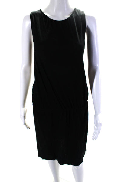 Club Monaco Womens Sleeveless Drawstring Waist Dress Black Size Small