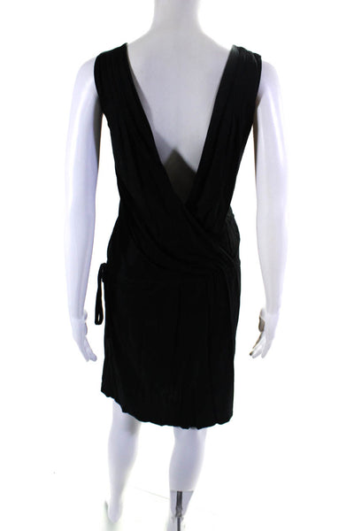 Club Monaco Womens Sleeveless Drawstring Waist Dress Black Size Small