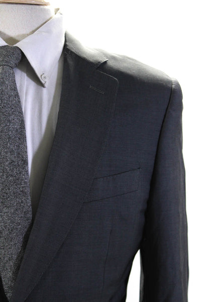Canali Mens Two Button Travel Blazer Jacket Gray Wool Size EUR 50