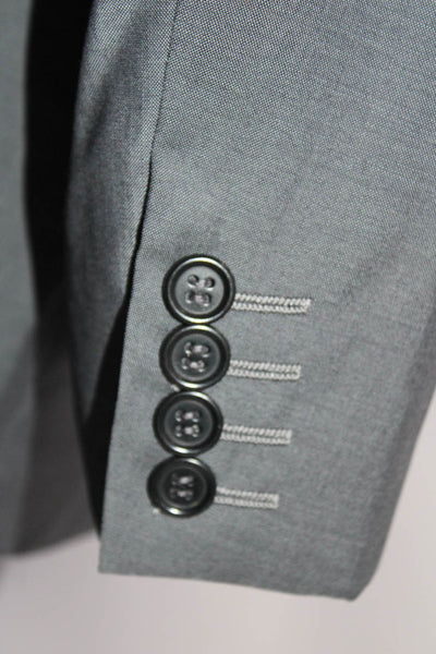 Canali Mens Two Button Travel Blazer Jacket Gray Wool Size EUR 50