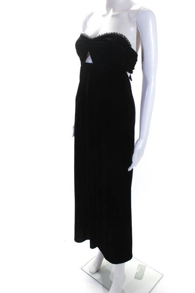 BTB Los Angeles Womens Velvet Crystal Trim Sweetheart Neck Dress Black Size XS