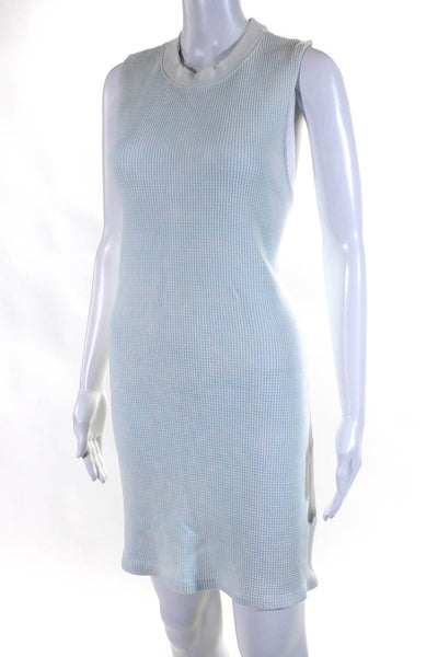 Cotton Citizen Womens Cotton Round Neck Sleeveless Thermal Dress Blue Size L