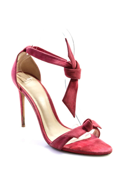 Alexandre Birman Womens Suede Ankle Strap Open Toe High Heels Pink Size 38 8