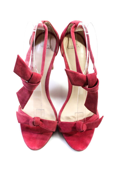 Alexandre Birman Womens Suede Ankle Strap Open Toe High Heels Pink Size 38 8