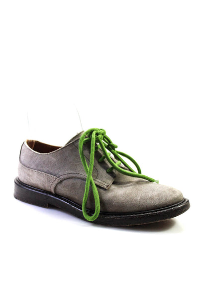 Rochas Womens Suede Lace Up Loafers Oxfords Dress Shoes Gray Size 6