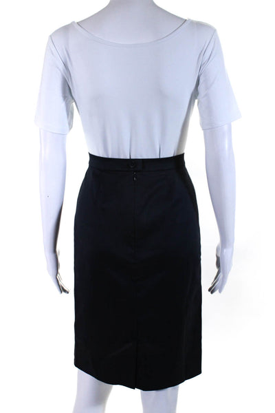 Agnes B Womens Cotton Knee Length A Line Straight Pencil Skirt Navy Size 36