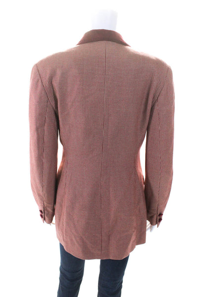 Barneys New York Womens Cashmere Velvet Collared Blazer Jacket Red Size 42 8