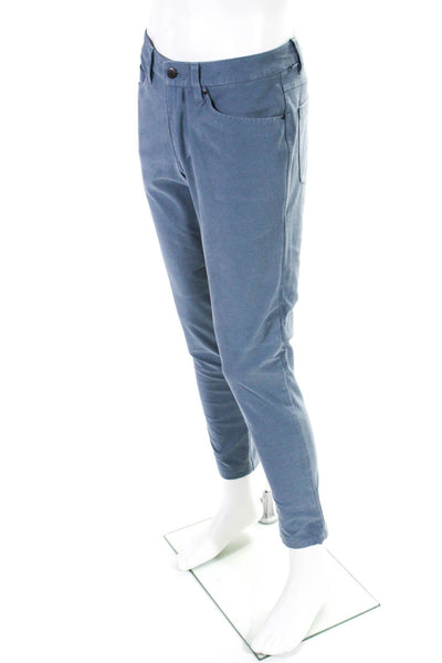Lululemon Mens Buttoned Zipped Tapered Slip-On Casual Pants Blue Size EUR28