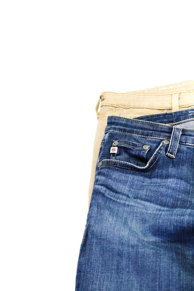 AG-ED Denim AG Womens Cigarette Leg Prima Cropped Jeans Blue Tan Size 28 Lot 2