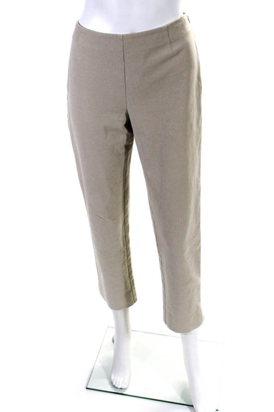 Lafayette 148 New York Womens Side ZIp Cropped Bleecker Pants Brown Size 4