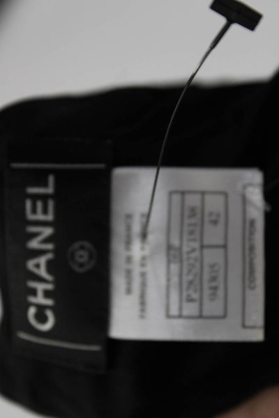 Chanel Womens Back Zip Knee Length Silk A Line Skirt Black Size FR 42 06P