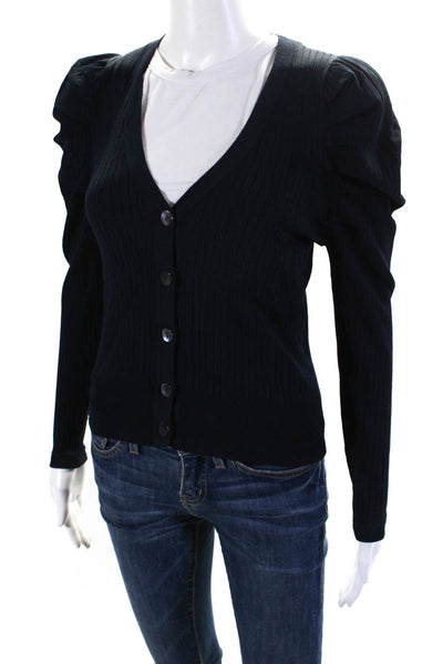 Autumn Cashmere Womens V Neck Cardigan Sweater Navy Blue Size Small