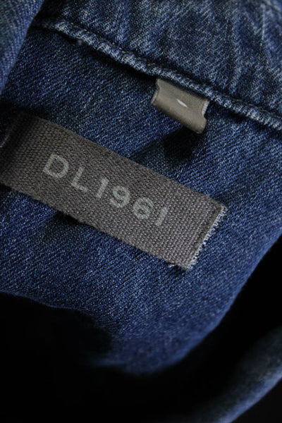 DL1961 Womens Denim Button Down Long Sleeves Shirt Blue Size Small