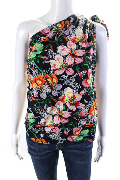 Isabel Marant Womens Cotton Floral Print Zip Tied Halter Blouse Black Size EUR42