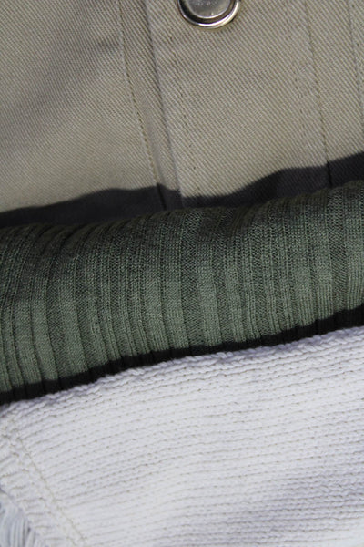 Zara Womens Sweater Beige Cotton Long Sleeve Front Pocket Jacket Size S M lot 3