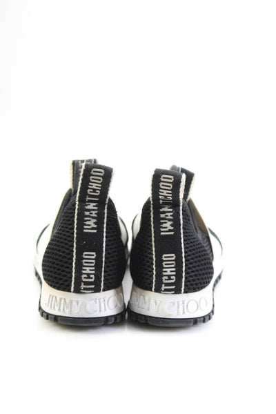 Jimmy Choo Womens Slip On Back Logo Single Strap Sneakers Black White Suede 38.5