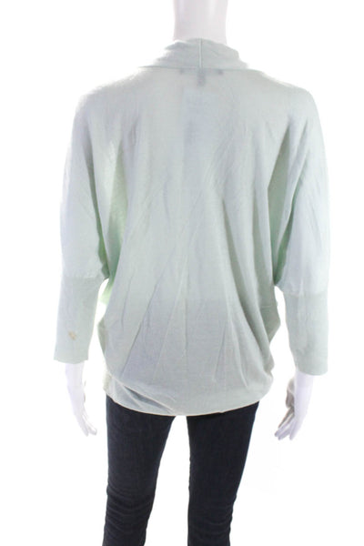 Derek Lam Womens Surplice Dolman Sleeve Sweater Light Green Cashmere Size Medium