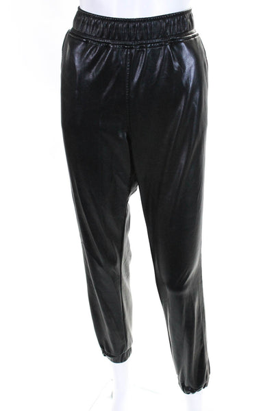 BB Dakota Steve Madden Womens Elastic Waist Slim Faux Leather Pants Black Medium