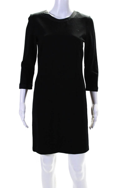 Helene Berman Womens Round Neck Long Sleeve Knee Length Dress Black Size M