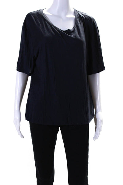 ACNE Studios Womens Short Sleeve Round Neck T-Shirt Top Midnight Blue Size S