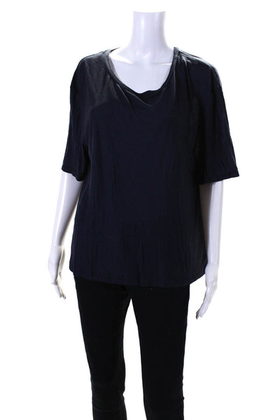 ACNE Studios Womens Short Sleeve Round Neck T-Shirt Top Midnight Blue Size S