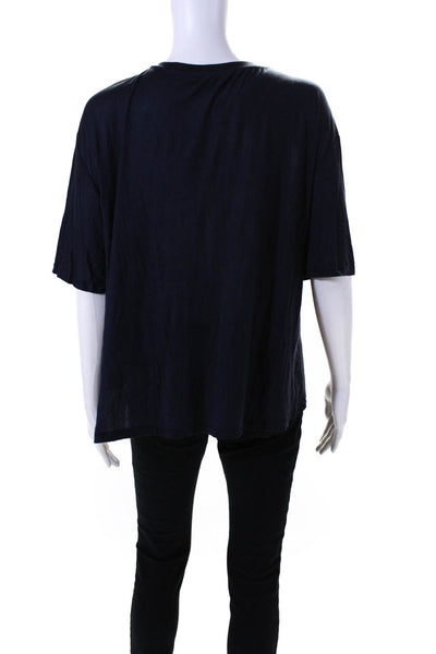 ACNE Studios Womens Short Sleeve Round Neck T-Shirt Top Midnight Blue Size S