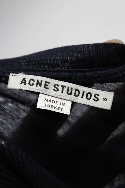 ACNE Studios Womens Short Sleeve Round Neck T-Shirt Top Midnight Blue Size S