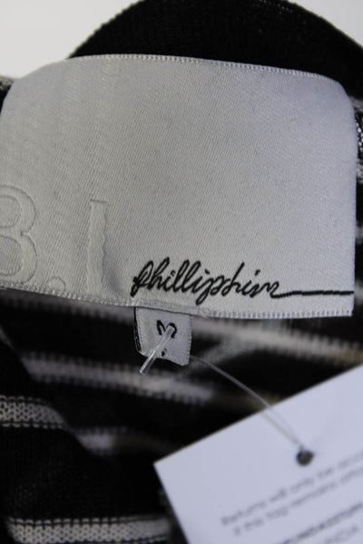 3.1 Phillip Lim Womens Wool Striped Print Double Breasted Cardigan Black Size M