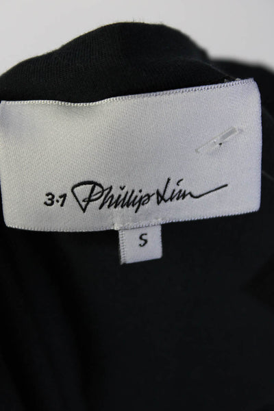 3.1 Phillip Lim Womens Cotton Metallic Wave Print Sleeveless Tunic Gray Size S
