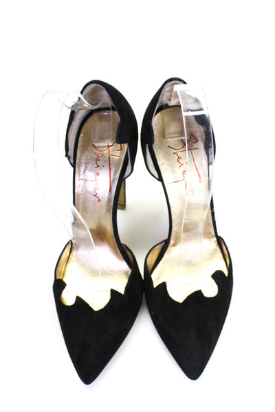 Steiger Womens Stiletto Pointed Toe Dorsay Pumps Black Suede Size 6.5