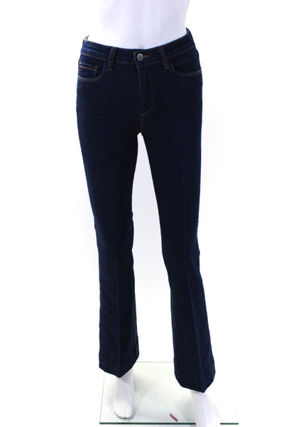 L'Agence Womens Stretch Denim High Rise Flared Leg Jeans Pants Blue Size 25