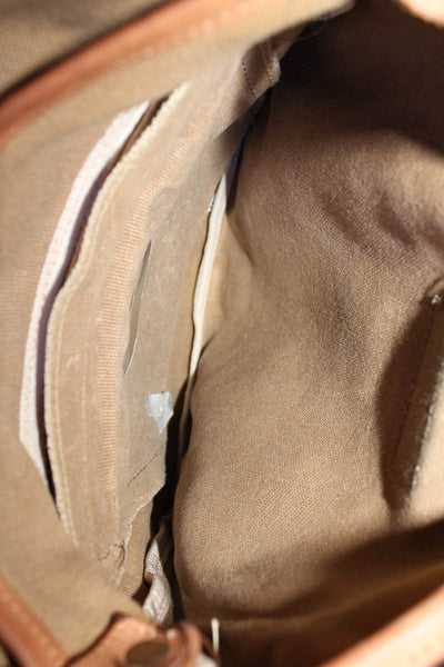 Ghurka Womens Leather Trim Buckle Closure Crossbody Shoulder Handbag Brown