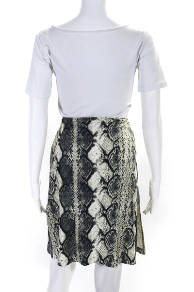 Zimmermann Womens Gray Snakeskin Print Slit Knee Length A-Line Skirt Size 2