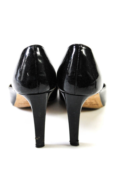 Kate Spade Womens Peep Toe D'orsay Stiletto Pumps Black Patent Leather Size 7