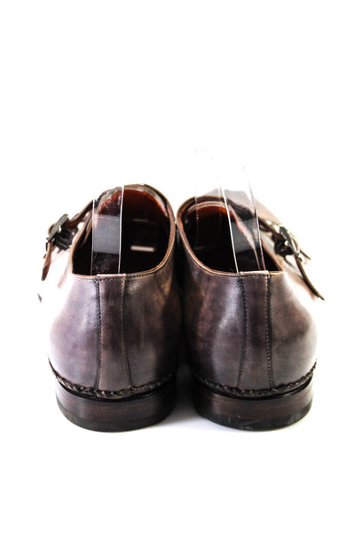 Santoni Mens Leather Buckle Closure Dress Shoes Brown Size 10