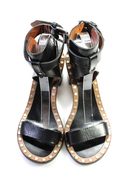 Isabel Marant Womens Leather Jaeryn Slingbacks Sandal Heels Black Size 40 10