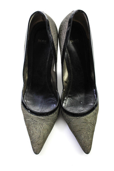 Boss Hugo Boss Womens Pointed Toe Olimpia Pumps Gold Black Size 39 9