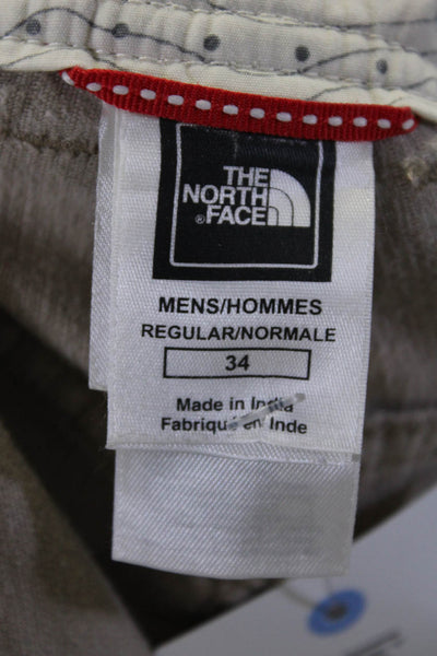 The North Face Mens Mid Rise Straight Leg Corduroy Pants Beige Cotton Size 34